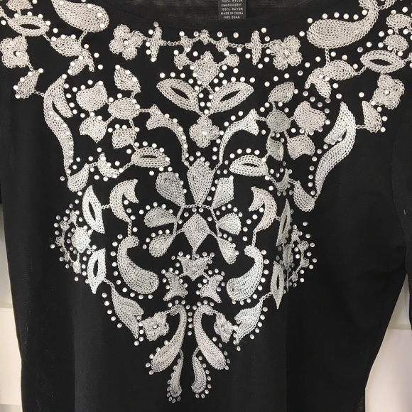 Inc black sequin blouse - Picture 3 of 6